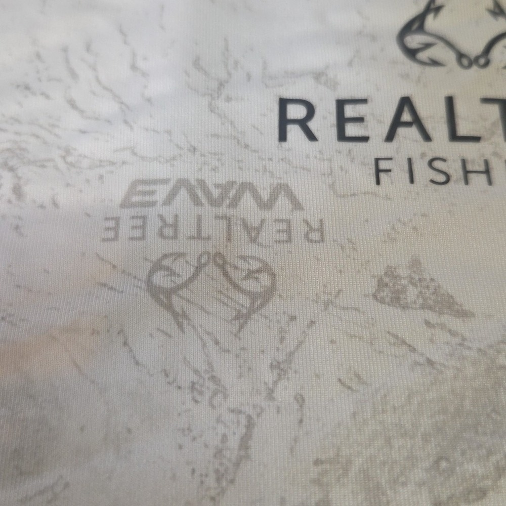 Realtree Fishing Shirt XL White Camo Performance Short Sleeve Mesh Panel Outdoor - Picture 8 of 10